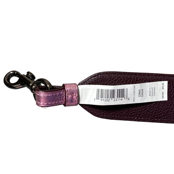 Coach Metallic Blush Pebble Leather Novelty Strap New Guitar Handbag Adjustable - Picture 7 of 12